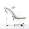 Pleaser - TREASURE708 Sandale à bride à la cheville, Pole dance chaussures - Chaussures de pole dance - Transparent/Couleur argent Product image